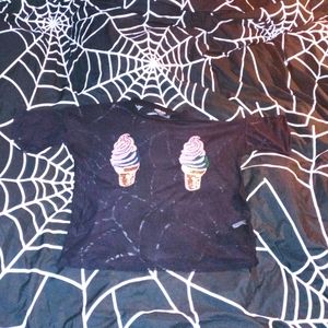 Fashion Nova Tops - Kawaii Goth Sheer Black Ice Cream Blouse Fashion Nova Tops - Kawaii Goth Sheer Black Ice Cream Blouse